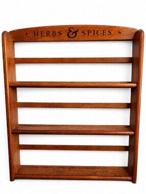 Vintage McCormick/ Schilling Wooden Spice and Herb Rack, 3 Tiered, Wall Mounted